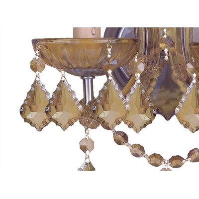 Crystorama Bohemian Crystal Candle Wall Sconce in Antique Brass ...