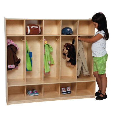 Wood Designs Five Section Offset Seat Locker