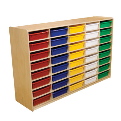 Wood Designs Storage Unit with 3" 40 Letter Trays