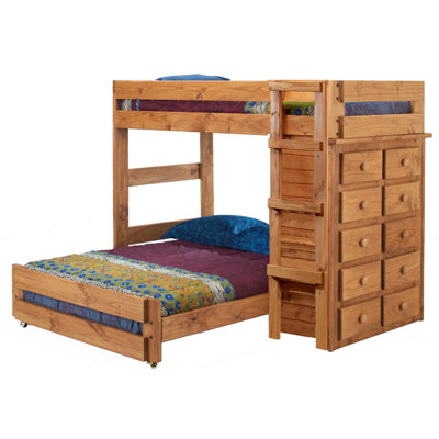 Chelsea Home Twin Over Full L Shaped Bunk Bed With 10 Drawer Chest