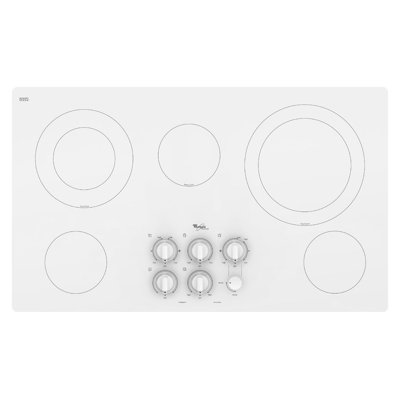 Whirlpool 36" Two Dual Radiant Elements Ceramic Glass Electric Cooktop