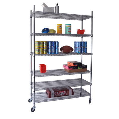Trinity Six Tier NSF Shelving Rack in Chrome