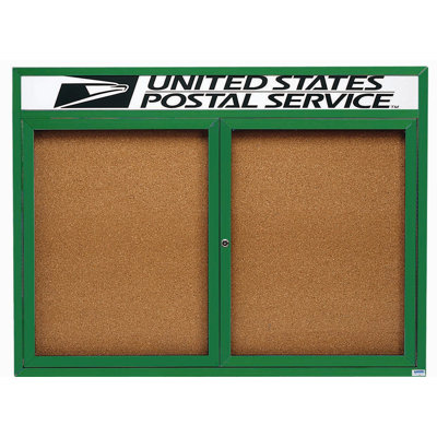 AARCO Enclosed Bulletin Board with Aluminum Frame and Header