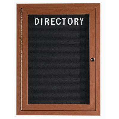 AARCO Outdoor Enclosed Aluminum Directory with Wood Look Finish