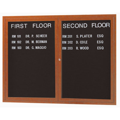 AARCO Enclosed Aluminum Directory with Wood Look Finish