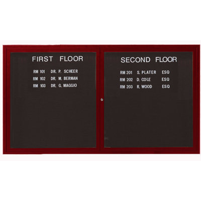 AARCO Enclosed Aluminum Directory with Wood Look Finish