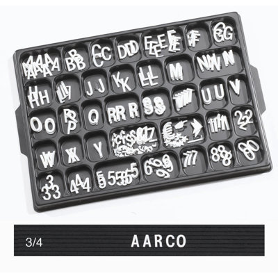 AARCO Universal Single Tab Helvetica Typeface Changeable Letters (165 characters per set)