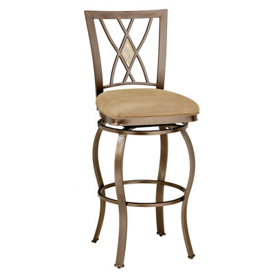 Hillsdale Furniture Brookside Bar Height Glass Bistro Table with Diamond Back Swivel Bar Stools