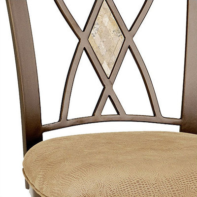 Hillsdale Furniture Brookside Bar Height Glass Bistro Table with Diamond Back Swivel Bar Stools