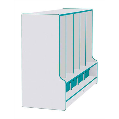 Jonti-Craft KYDZ Rainbow Accents Coat Locker - 35" High - Rectangular (48" x 17.5")