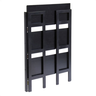 Winsome Basics 39" H Black Folding Three Tier Bookshelf