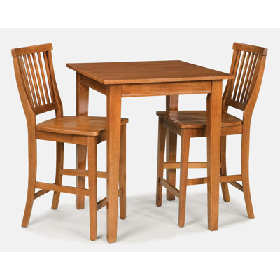 Home Styles Arts and Crafts 3 Piece Counter Height Pub Table Set in Cottage Oak