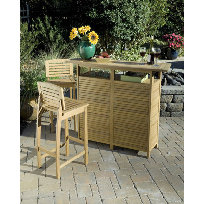Home Styles Bali Hai 3 Piece Bar Set in Teak