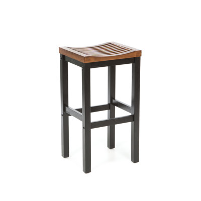 Home Styles 29" Black Contour Stool w/ Oak Top