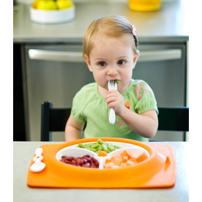 Skip Hop Mate Stay-Put Place Mat and Plate in Orange