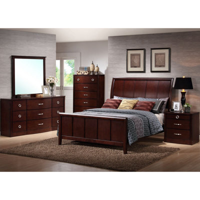 Click To Image : Baxton Studio Sleigh 5 Piece Bedroom Collection by Wholesale Interiors Now