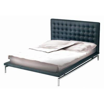Bentley Naugahyde Platform Bed by Nuevo -image