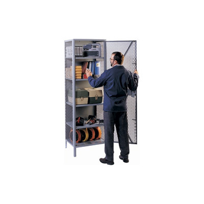 Lyon Workspace Products All-Welded Visible Storage Cabinet with 4 Shelves: 78" H x 24" W x 21" D