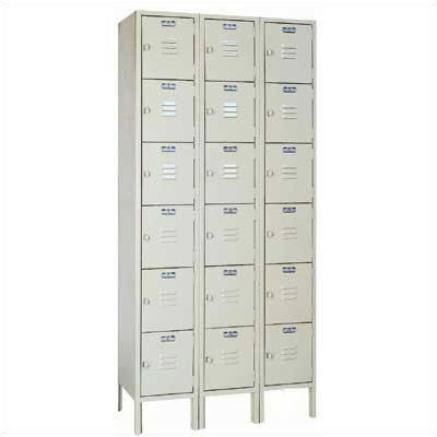 Lyon Workspace Products Six Tier Locker - 3 Sections (Unassembled)
