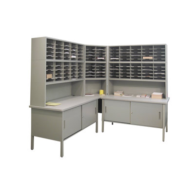 Marvel Office Furniture 120 Adjustable Slot Corner Literature Organizer with Cabinet