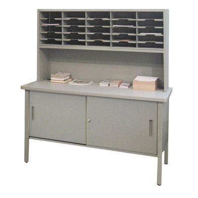 Marvel Office Furniture 25 Adjustable Slot Literature Organizer with Riser and Cabinet