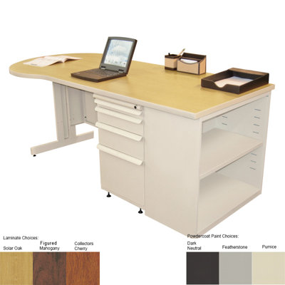 Marvel Office Furniture Teachers 75" Conference Desk with Bookcase