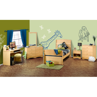 Nexera Alegria Twin Trundle Sleigh Bed in Natural Maple