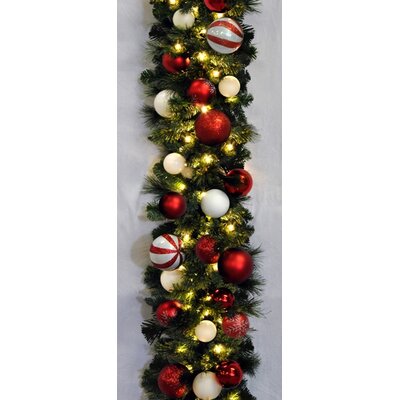 Queens of Christmas 9' PreLit Sequoia Decorated Garland & Reviews