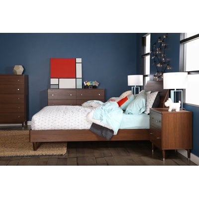 Olly Mid-Century Modern Queen Platform Bedroom Collection by South Shore -image