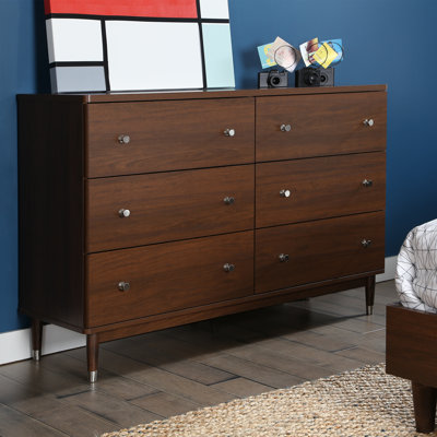 Olly Mid-Century Modern 6 Drawer Dresser by South Shore -image