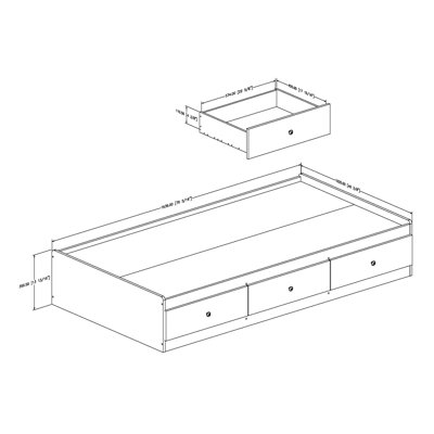 South Shore Willow Twin Mate's Bed Box
