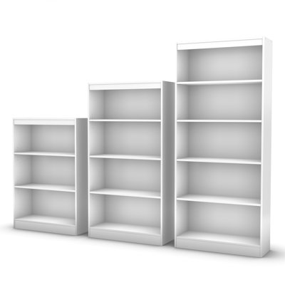 South Shore Axess Three Shelf Bookcase in Pure White