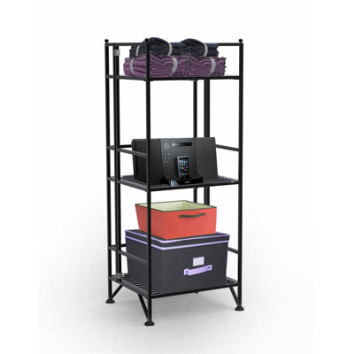 Convenience Concepts XTRA Storage 3 Tier Folding Shelf in Black