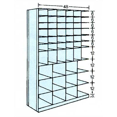 Penco 48" Wide Clipper Bin Unit - 54 Openings