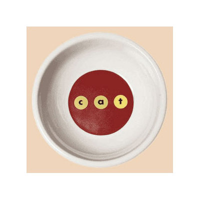 Modern c-a-t Porcelain Cat Bowl