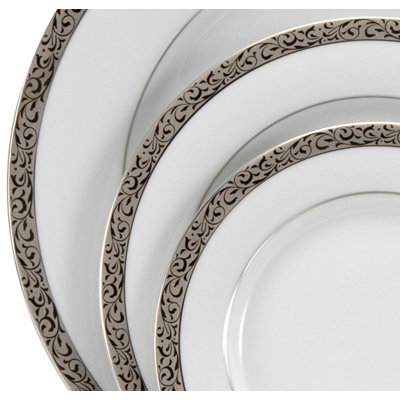 Nikko Ceramics Sentiments Platinum Filigree 10.5" Dinner Plate