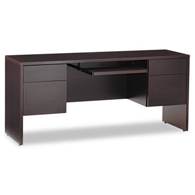 Global Total Office GENOA-Credenzas-Box/File Pedestals on Both Sides w/Kneespace in Center - 20D x 66W x 29H in DARK ESPRESSO