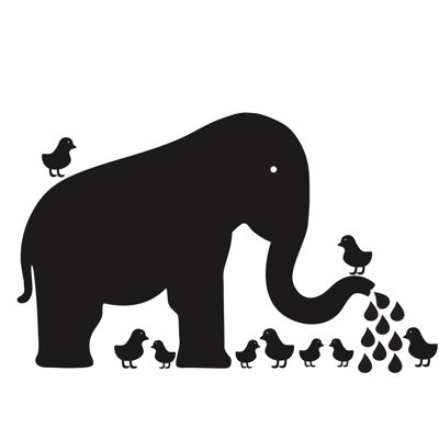 WallCandy Arts Baby Elephant Chalkboard