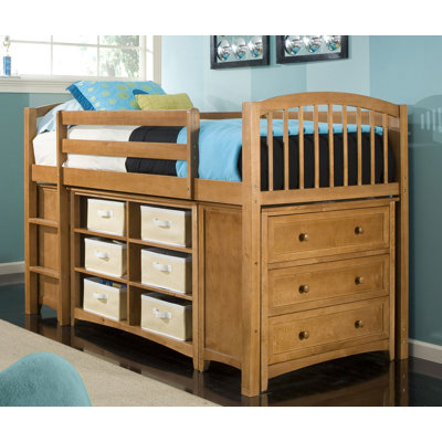 NE Kids School House Junior Twin Loft Storage Bed