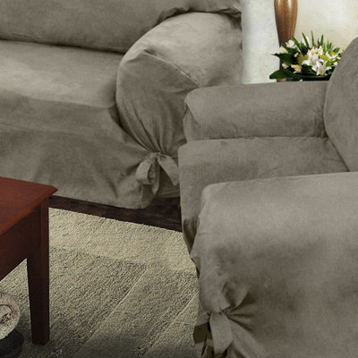 Melrose Home Villa Suede Wrap Slip Chair Slipcover