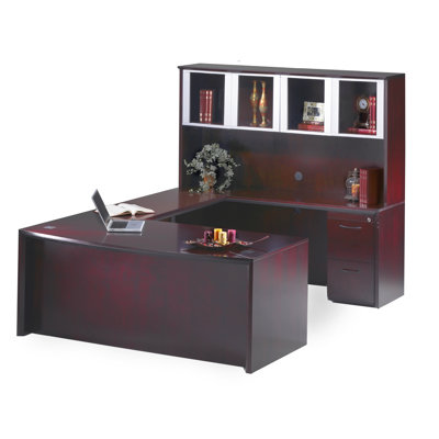 Mayline Group Corsica Executive Suite with Glass Door Hutch