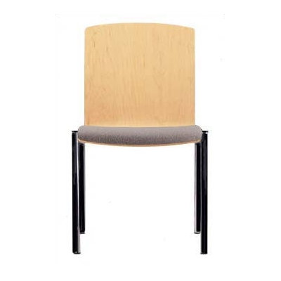 Source Seating Zag Four Leather Guest Side Chair with Seat Pad