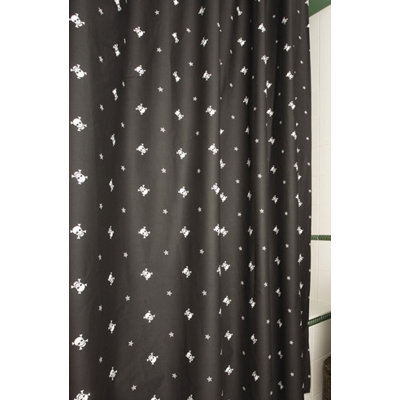 Black Skullstar Shower Curtain