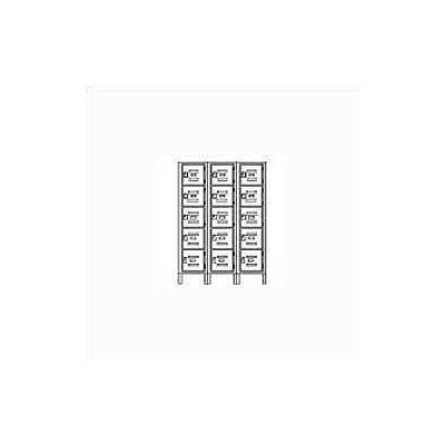 Republic Quick Ship: Box Locker - Five Tiers - 3 Sections (Unassembled)