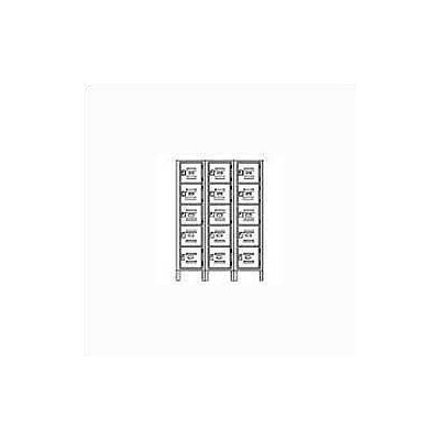 Republic Quick Ship: Box Locker - Five Tiers - 3 Sections (Unassembled)