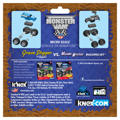 K'NEX Grave Digger Legend / Mohawk Warrior Micro Building Set