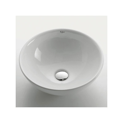 Kraus 15.7" Ceramic Round Vessel Sink in White