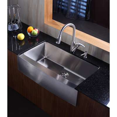 Kraus Farmhouse 36" Kitchen Sink with Faucet and Soap Dispenser