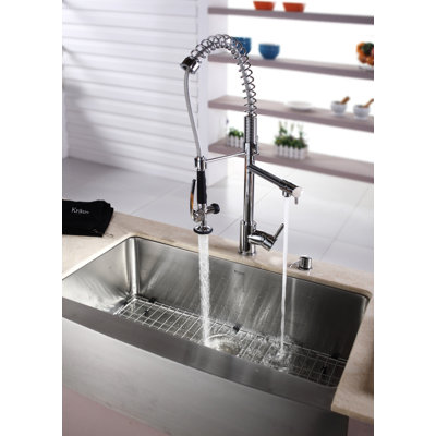 Kraus Farmhouse 33" Kitchen Sink with Faucet and Soap Dispenser