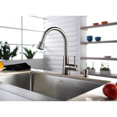 Kraus Farmhouse 33" Kitchen Sink with Faucet and Soap Dispenser